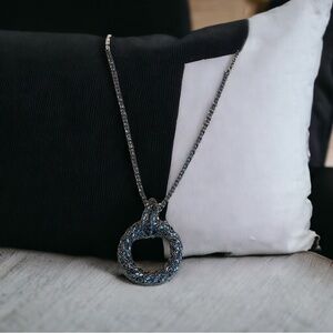 Mi Amore long silver statement necklace